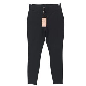 NWT QUINCE Ultra Stretch Ponte Skinny Leg Pants BLACK Pull On Ankle Length SMALL